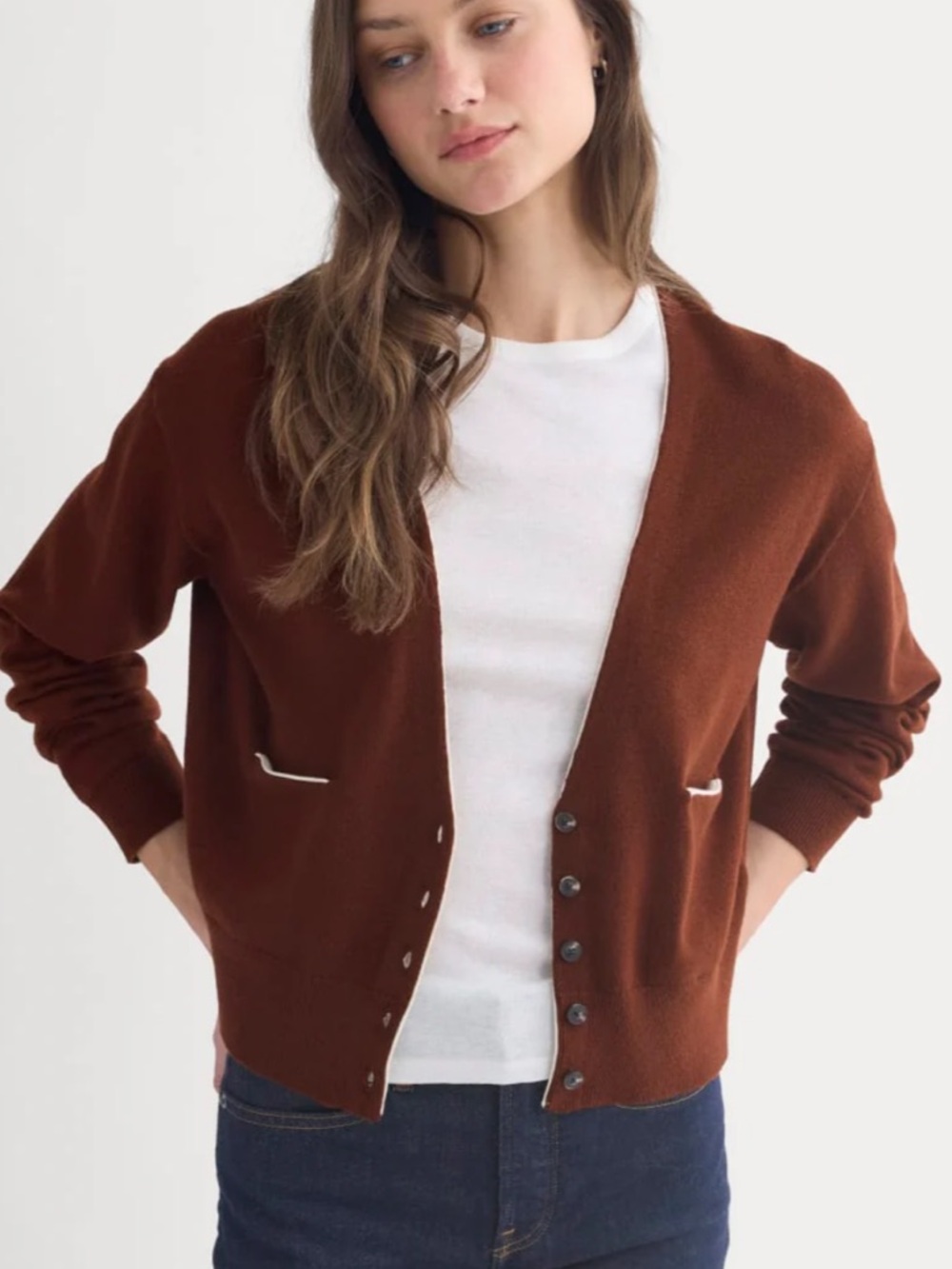 Everlane Deep V-Neck Cardigan - Picture 4 of 10